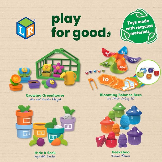 Learning Resources Peekaboo Gnome Homes | Sorting Toys for Toddlers, Color Sorting Toys, Toddler Counting Skills, Fine Motor Skills, Montessori, Kindergarten Counting