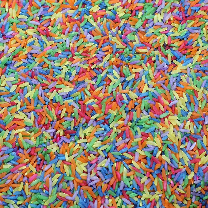 Rainbow Sensory Play Rice for Kids, 2 lbs – Colorful Sensory Bin Filler for Scooping, Pouring, Sorting & Creative Play – Perfect for Sensory Bins and Tables – Fine Motor Play – Ages 3+