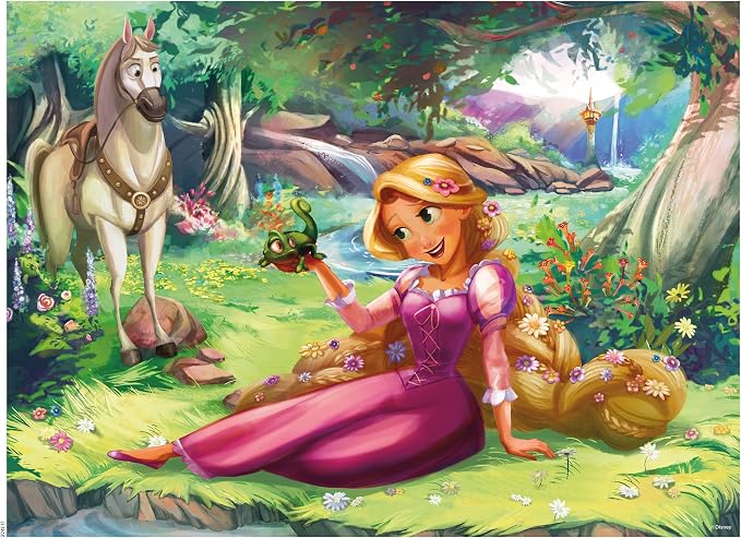 Ceaco - Disney Rapunzel and Pascal - 200 Piece Puzzle for Kids Ages 8-12 | Official Disney Licensed Art, Made in the USA, Recycled Board, Poster Included, 15 in x 11 in, Giftable