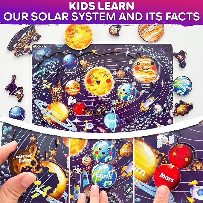 US Map Puzzles for Kids Ages 4-6 - 3 Wooden Toddler Puzzles Ages 3-5 | United States Kids Puzzles Ages 6-8 - Educational Toys for 3 Year Old Boys and Girls - Learning USA Geography for Kids