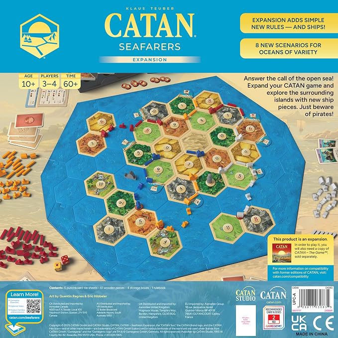 CATAN Seafarers Board Game Expansion (6th Edition) Strategy Game for Kids and Adults, Ages 12+, 3-4 Players, 60 Minute Playtime, Made by Catan Studio | Strategy Game for Kids and Adults, Ages 12+, 3-4 Players, 60 Minute Playtime