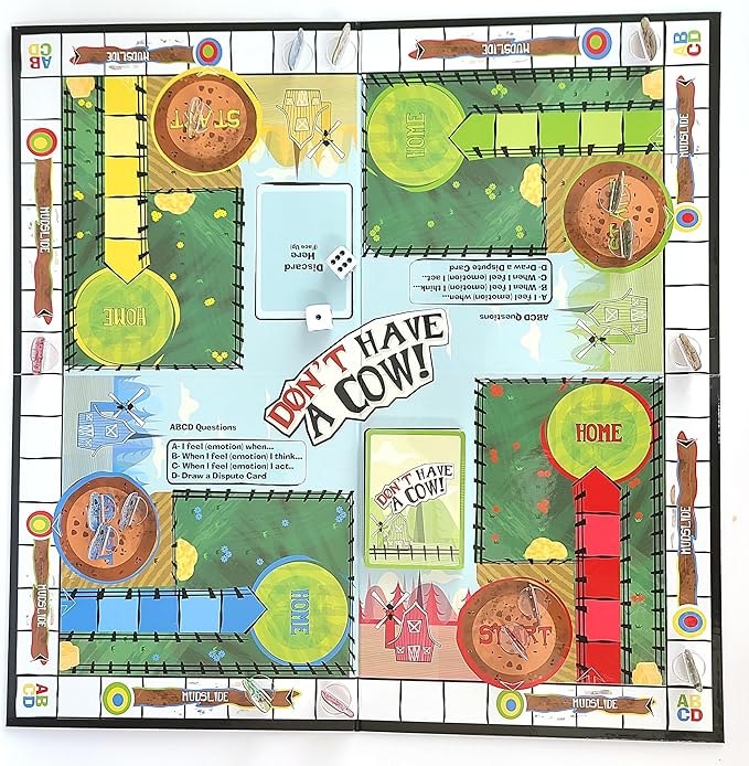 Don't Have a Cow - A CBT Therapy Game for Kids | A classic race to the finish game where you work through strong emotions along the way - Version 2