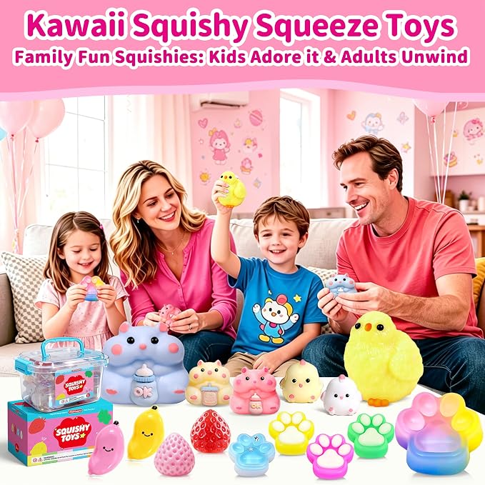 15Pack Taba Squishy Toys Kit -Squishy Fun Box-Squishy Fidget Squeeze Toys | Taba Squishy Party Favors for Kids 8-12-Cute Squishies Stress Relief Toys for Girls 6-8-10-12 Year Old Girls Birthday Gifts