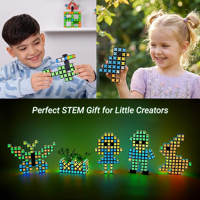 TOSY Magnet Cube 4x4 - 560 Magnets, 70 Blocks, 8 in 1 Toy: Puzzle Cube Game, Creative Building Blocks, Transformable Fidget Spinner, Infinity Cube, Magnet Tiles, UV Flashlight, Glowing STEM/STEAM Toy