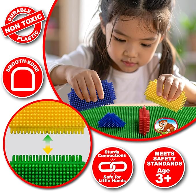 Ryan's Room Thistle Blocks – STEM Toys Building Blocks – Innovative Building Toys for Toddlers 3-5 – 210 Pieces Colorful, Chunky Interlocking Construction Set | 210 interlocking pieces, Colorful chunky blocks, Creative construction, Problem-solving ski...