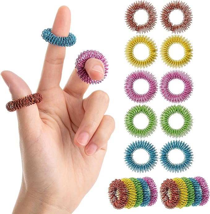 Mr. Pen- Spiky Sensory Rings, 10 Pack, Colorful | Stress Relief Fidget Sensory Toys, Fidget Ring for Anxiety, Massager, Individuals with BFRB, ADHD and Attention Disorder