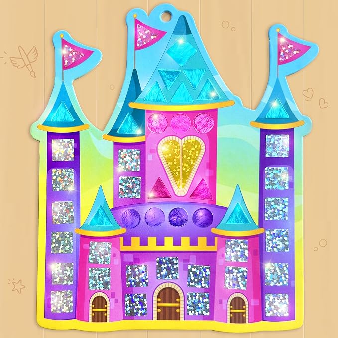 Imagimake Mirror Mosaic - Princess & Unicorn, 10 Templates, 950+ Stickers | Mess-Free Craft Activity, Screen-Free Creative Play, DIY Art Kit for Kids, Birthday Gift for Girls Ages 3,4,5,6,7 Years Old