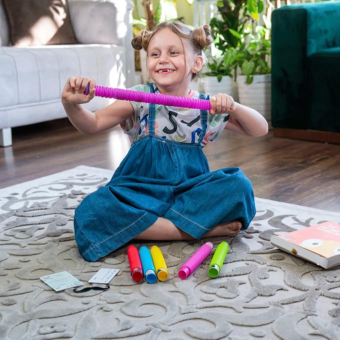 Mr. Pen- Pop Tubes Sensory Toys, 6 Pack, Large, Pop Tubes