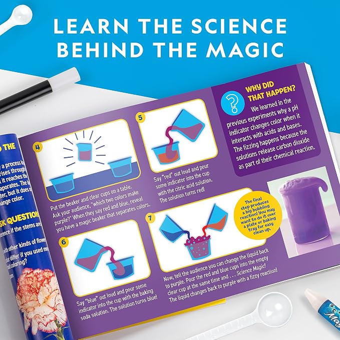 National Geographic Magic Chemistry Set with 10 Tricks for Kids Ages 8-12 | Science Experiments, STEM Projects, Science Toys, Hands-On Learning, Magic Tricks, Birthday Gift