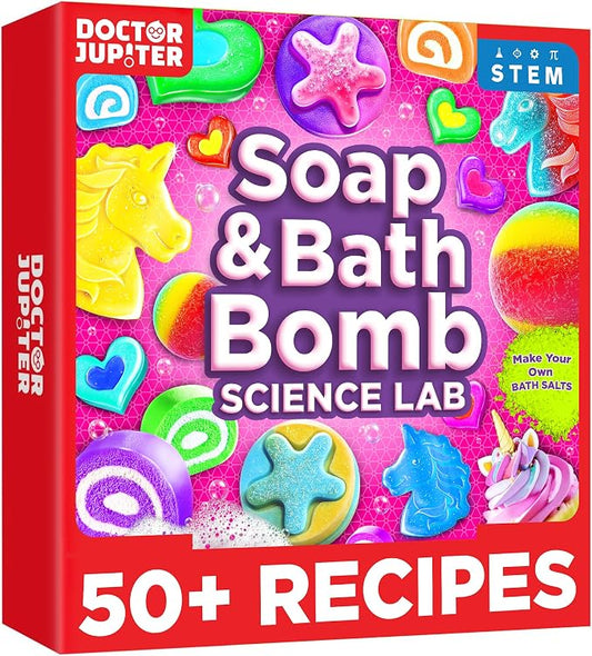 Doctor Jupiter Soap & Bath Bomb Making Kit for Kids Ages 8+ | Soap Making Kit, Birthday Gift Ideas for Girls 8,9,10,11,12 Year Olds, Science Kits for Kids Ages 8-12, DIY Craft, STEM Toy