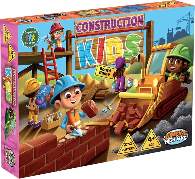 Construction Kids Cooperative Board Game Fun for Kids Ages 4+, 2-4 Players | Fun cooperative building game, kids work together to complete projects. Easy to learn, perfect for family time together.