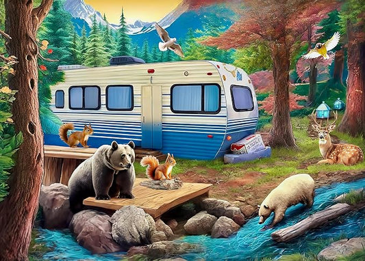 300 Pieces Puzzles for Adults - Jigsaw Puzzles for Kids - Forest Bear Adventure