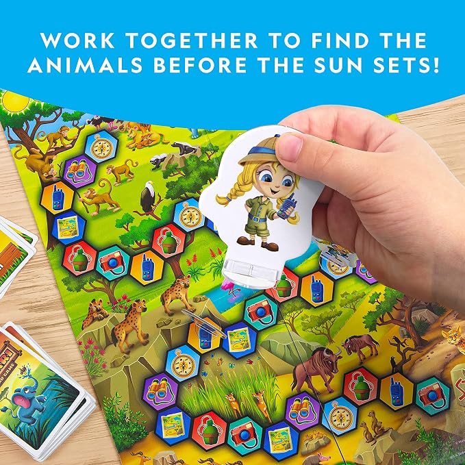 National Geographic My First Safari Cooperative Board Game for Kids | Cooperative Animal Game, Family Game Night, Easy Preschool Play, Kids and Adults, Safari Learning, Ages 4-6