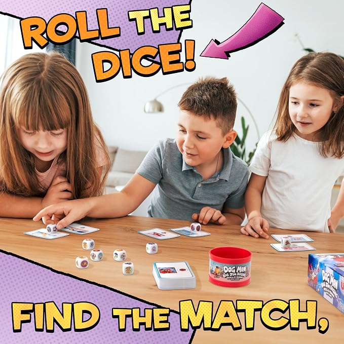 Dog Man Big Jim Begins Roll-O-Rama Dice Game, Family Game, Ages 6+