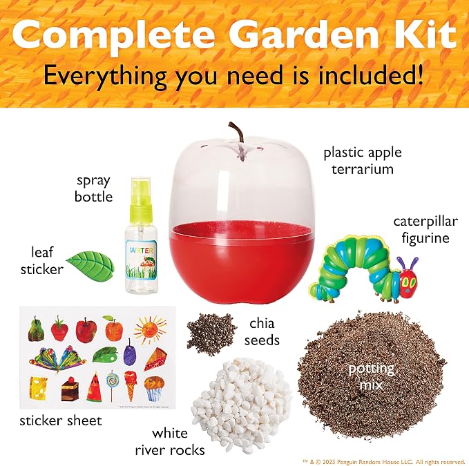 Creativity for Kids The Very Hungry Caterpillar: Ready to Grow Garden - Summer Activities | Science Terrarium Kit Inspired from The World of Eric Carle Books, Education Gifts for Kids (Ages 6+)