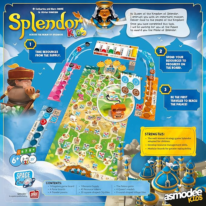 Asmodee Splendor Kids Strategy Board Game | Collect gems, recruit pirate crews, and race for treasure. Ages 6+, 2-4 players, 20 min.