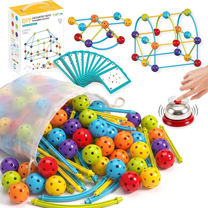 COUOMOXA 253 Pcs STEM Building Toys with Sound Bells