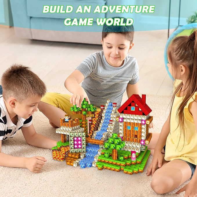 GaHoo 220PCS Magnetic Blocks, Forest Magnetic Building Cubes for Kids | Strong Sturdy Magnetic Building Blocks, Forest-themed Sensory Learning Toy, with A Storage Bag, Ideal Birthday Gift for Kids