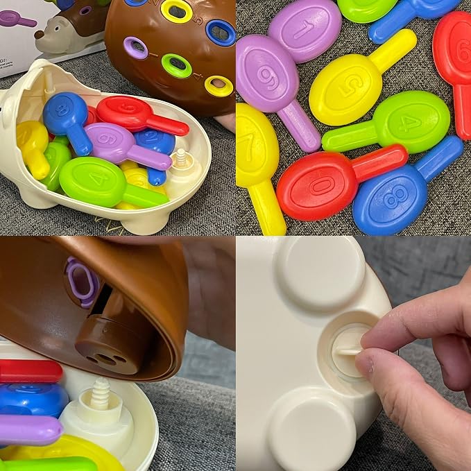 Educational toys for 1 Year Old, Hedgehog toys - Toddler Learning Toys, Color recognition toys, Fine Motor and Sensory Toys for Kids 18+ Months, Car travel toys, Children's birthday gifts, Christmas.