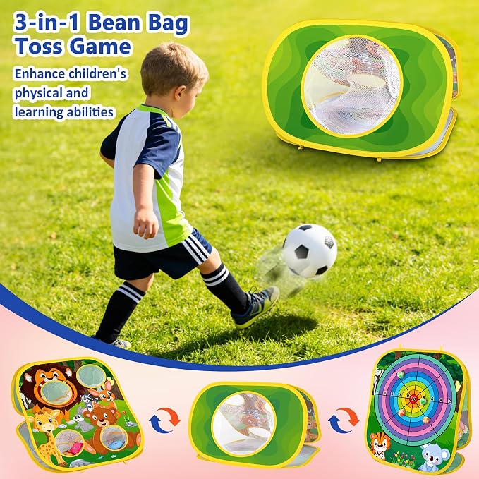 Animal Bean Bag Toss Game Toy Outdoor Toss Game | Family Party Party Supplies for Kids, Gift for Boys Birthday or Christmas for Toddlers Ages 3 4 5 6 Year Old