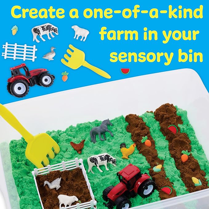Creativity for Kids Sensory Bin: Farm | Calming, Screen-Free Play with Sand, Animals & Tools | Summer Activities for Toddlers | Back to School Fun (Ages 3+)