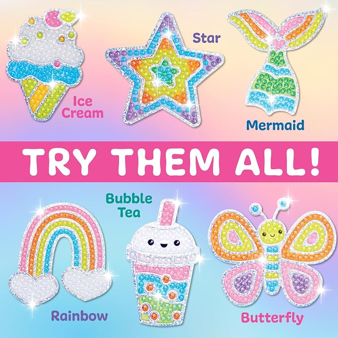 Creativity for Kids Bubble Gem Super Sticker: Bubble Tea | Summer Crafts for a Group | Bubble Tea Crafts and Diamond Painting Kits for Kids (Ages 6+)