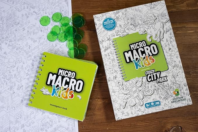 Hachette Boardgames MicroMacro Kids: Crazy City Park | Detective Family Game for Kids | Cooperative Board Game with 22 Search and Find Puzzle Cases | Ages 6-8 | 1 to 4 Players | 10-30 min