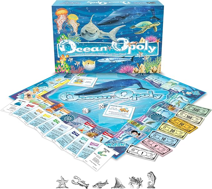 Late for the Sky Ocean-Opoly Board Game – Family Strategy and Educational Marine Life Adventure, Property Trading Fun for Kids & Adults, Ages 8+, 2–6 Players