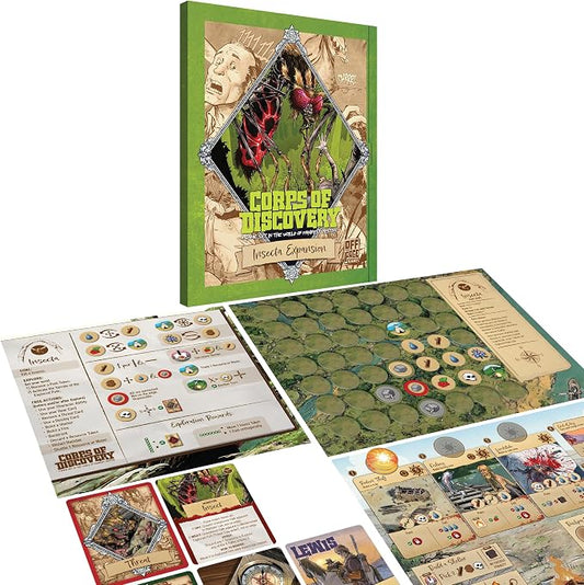 Corps of Discovery: Insecta Expansion – Giant Insect Encounter for the Cooperative Board Game | 1–4 Players | Giant Insect Encounter for the Cooperative Board Game, 1–4 Players, Comes with new Character, Gear, and Destiny cards!
