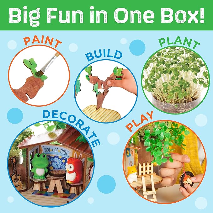 Creativity for Kids Build and Grow Tree House Craft Kit - Treehouse Playset Toy for Boys and Girls, Classic Toys for Kids (Ages 6+)