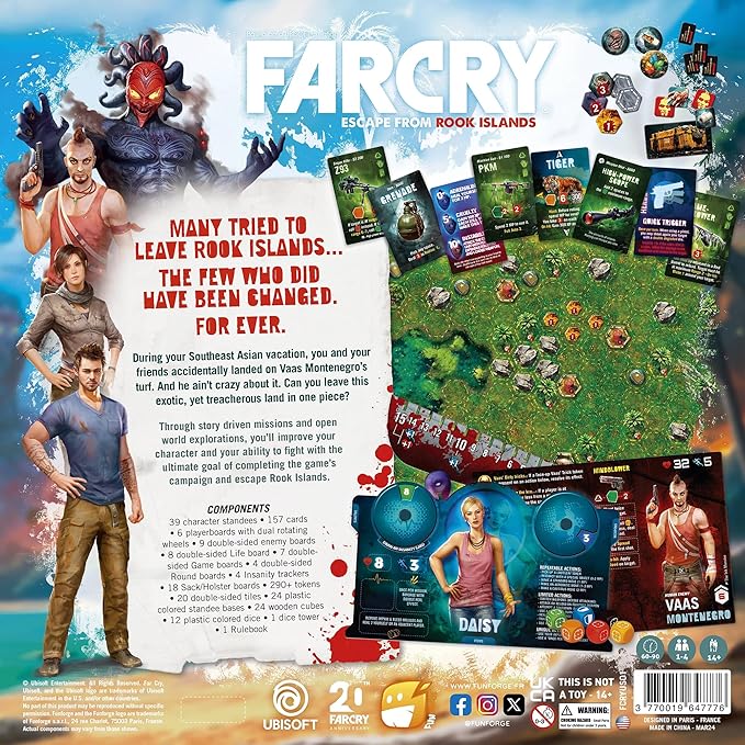 Funforge Far Cry Cooperative Combat Strategy Board Game - Escape from Rook Islands with Solo & Multiplayer Scenarios, Ages 14+, 1-4 Players