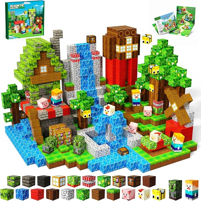 Magnetic Blocks, 100PCS Toys Building Cube Birthday Gifts for Kids | Magnetic Cubes, 0.8 inches Building Blocks, STEM Construction Toys Christmas Birthday Gifts for Kids Boys Girls