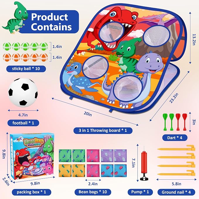 Animal Bean Bag Toss Game Toy Outdoor Toss Game | Family Party Party Supplies for Kids, Gift for Boys Birthday or Christmas for Toddlers Ages 3 4 5 6 Year Old