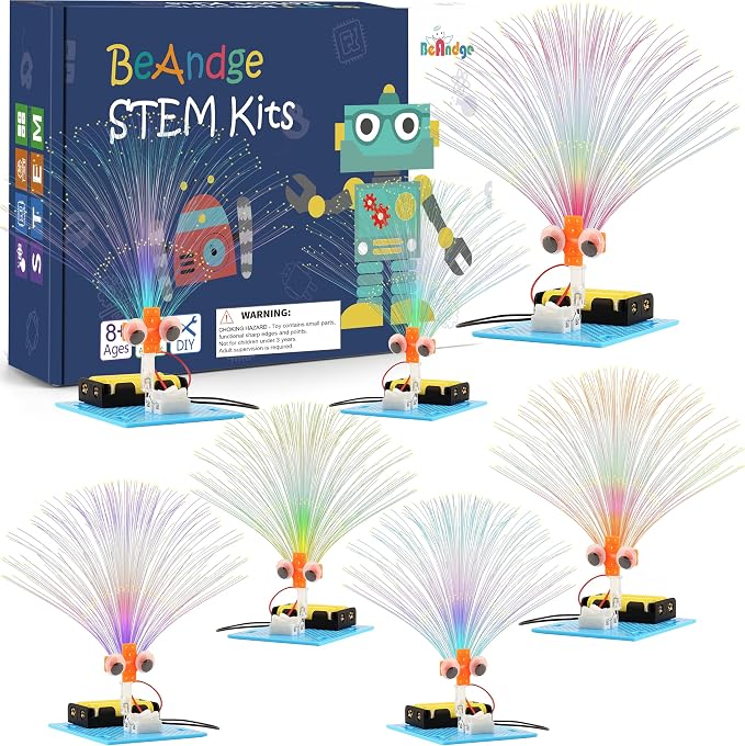 7 Set Bulk STEM Science Kits, STEM Toys for Kids Crafts Classroom | Circuit Kit for Boys Girls Gifts, Fiber Optic Lights Experiments for 4th 5th Grade, Group Activities Projects Party Favors