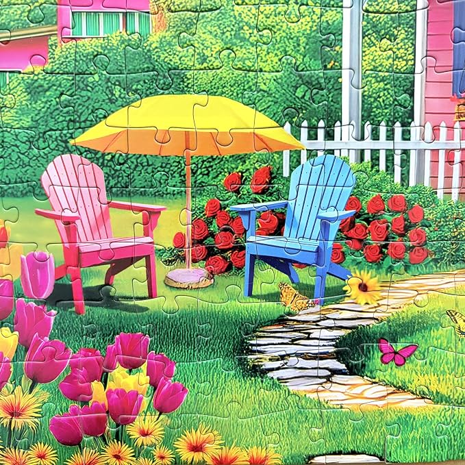 300 Piece Puzzles for Adults Kids - Jigsaw Puzzle - The Pink Courtyard House