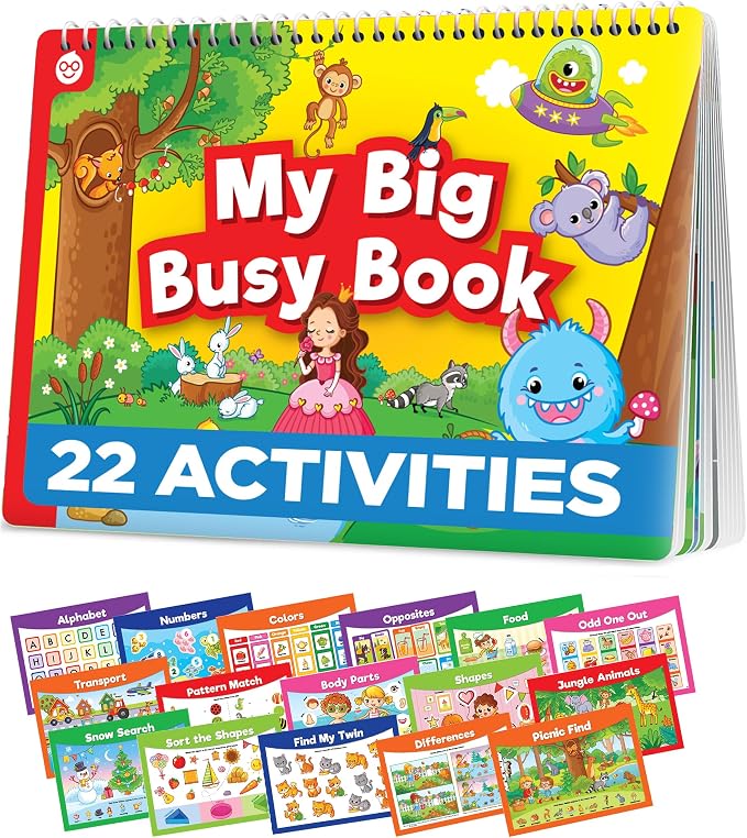 Doctor Jupiter Montessori Preschool Busy Book for Kids Ages 3+ | Birthday Gift for 3 year old Boys & Girls, Montessori Preschool Busy Book, Learning Activity, Educational Travel Toy