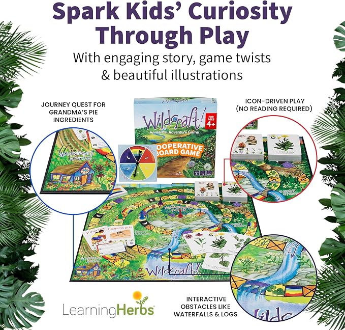 Wildcraft! Cooperative Board Game, Learn 25 Herbs, Family Game for Kids 4+ | Herbal Learning Game for Homeschool & Classroom Activities & More, Educational Board Game for Kids 4+ with Bonus Printables