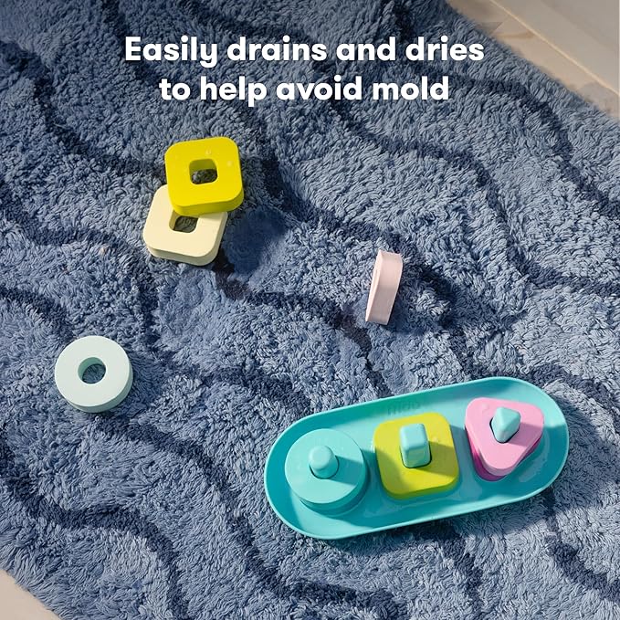 Frida Baby Sort + Solve Bath Puzzle Bath Toy, Matching + Sorting Bath Toys for Toddlers, Play with Purpose, Develop Fine Motor Skills, Sequencing, Problem Solving, Count, Learn Shapes & Colors