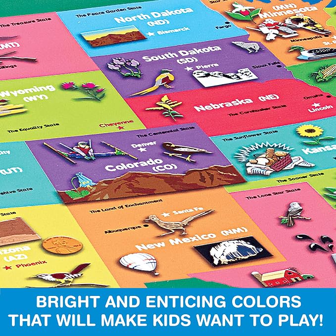 Game Zone Great States - Fun and Educational Geography Game for Ages 7+ - An Engaging Way to Learn about the 50 States with Friends and Family