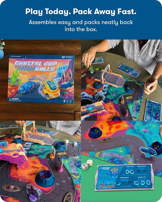 SimplyFun Crystal Cup Rally - Educational Kids Game - Develops Reasoning Skills, Planning, & Strategic Thinking - 2-5 Players, Ages 7 & Up