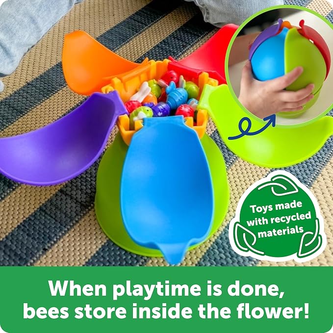 Learning Resources Blooming Balance Bees Fine Motor Sorting Set | Preschool Learning Activities, Fine Motor Games, Color Sorting Toys for Toddlers 3-5, Matching and Counting Toys for Toddlers