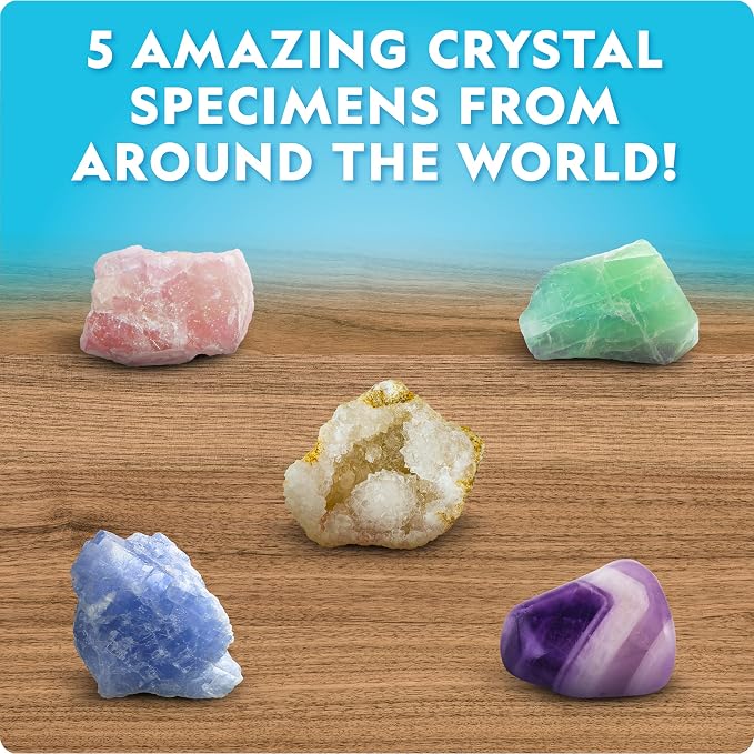 National Geographic Mega Crystal Growing Kit with 8 Crystals Ages 8-12 | Grow 8 Colorful Crystals, Light-Up Night Display, Crystal Making Experiment, Science Kit, STEM Learning, Birthday Gift