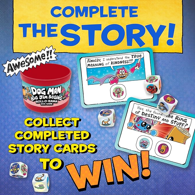 Dog Man Big Jim Begins Roll-O-Rama Dice Game, Family Game, Ages 6+
