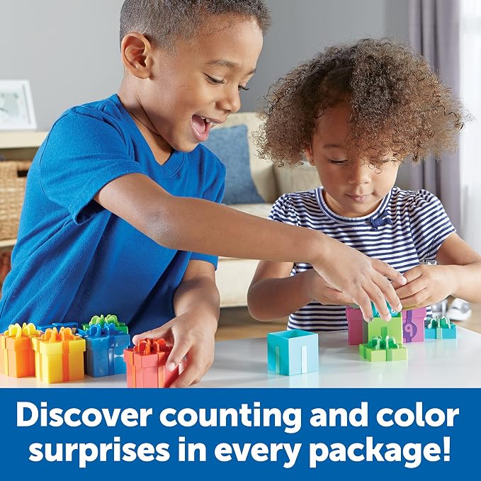 Learning Resources Counting Surprise Party - Toddler Montessori Toys, Stacking Preschool Activities, Matching Color Game, Homeschool, Fine Motor Skills, Gifts For Boys And Girls, Manipulatives