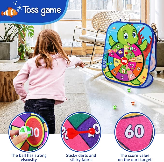 Animal Bean Bag Toss Game Toy Outdoor Toss Game | Family Party Party Supplies for Kids, Gift for Boys Birthday or Christmas for Toddlers Ages 3 4 5 6 Year Old