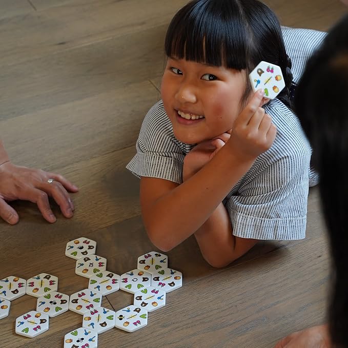 HoneyCombs Game, Tile Matching Game for Kids & Families, 52 Tiles, Ages 6+ | Award-winning STEM toy with 52 tactile tiles, 1-8 players, 3 ways to play for interactive family fun and learning