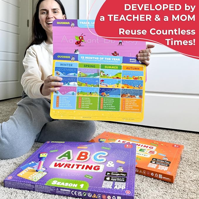 Busy Book Handwriting Practice for Kids - ABC Letter Tracing Toddlers 3-5 | 30 Tasks - Learn to Write ABC - Pre K Homeschool Preschool Learning Activities