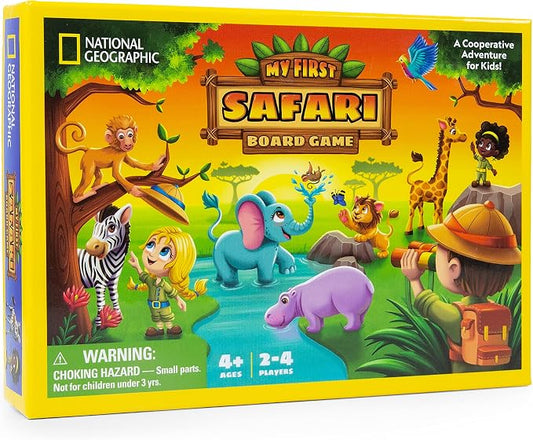National Geographic My First Safari Cooperative Board Game for Kids | Cooperative Animal Game, Family Game Night, Easy Preschool Play, Kids and Adults, Safari Learning, Ages 4-6