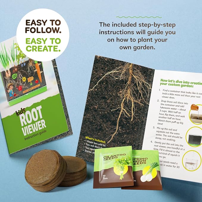 Root Viewer Kit for Kids - Grow Your Own Plant for Boys & Girls Gifts | Birthday Gifts for Boy, Girl 4, 5, 6, 7, 8, Year Old - Science STEM Toy & Craft Growing Kits for Ages 4-8, 6-8 Years