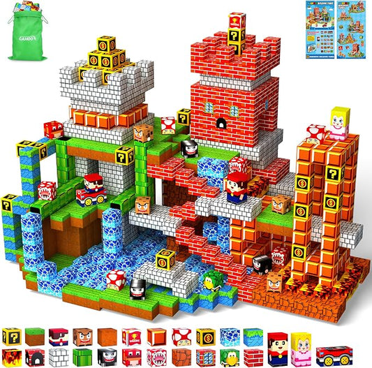 Magnetic Blocks, 220PCS Magnetic Building Blocks Tiles for Kids Aged 3-10 | 3D Magnetic Building Blocks, STEM Sensory Construction Toy, Magnetic Building Game, Ideal Birthday Gift for 3-10 Year Old Kid